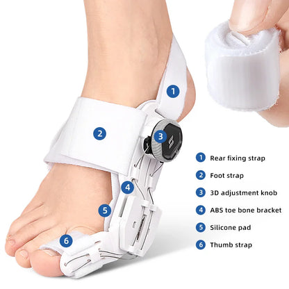 Bunion Corrector Unisex Foot Hallux Valgus Braces Rotatable Toe Separator Straightener Adjustable Pedicure Finger Toe Corrector