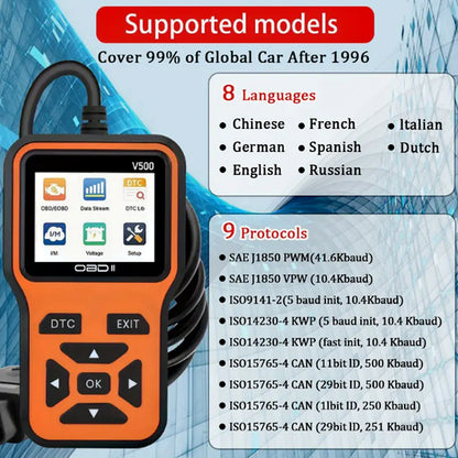 OBD2 Scanner V500 - Fast Code Reader & Voltage Check