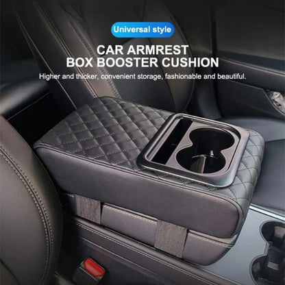 Car Console Cushion - Waterproof Armrest with Cup Holder