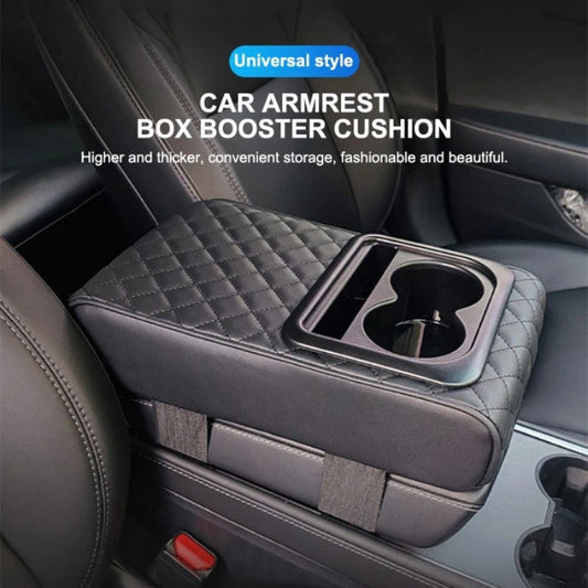 Car Console Cushion - Waterproof Armrest with Cup Holder