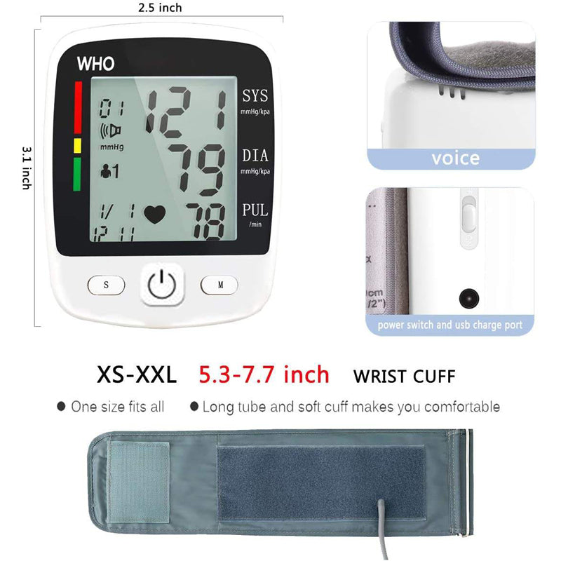 Rechargeable Wrist Blood Pressure Monitor - Fast & Accurate