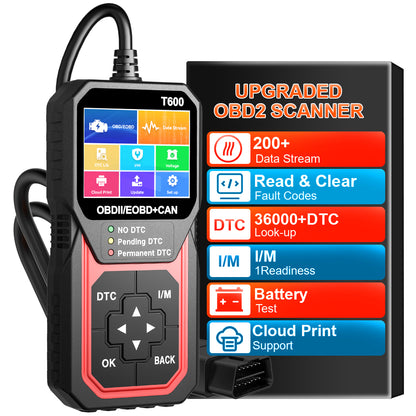 OBD2 Scanner T600: Pro Car Diagnostic & Oxygen Sensor Test