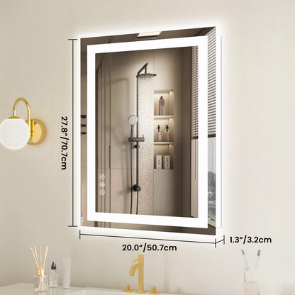 LED Bathroom Vanity Mirror 36x24 - Anti-Fog, Dual Light, Dimmable