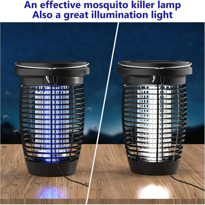 Solar Bug Zapper 4500V Mosquito Killer Lamp - Indoor/Outdoor