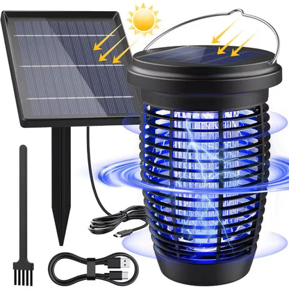 Solar Bug Zapper 4500V Mosquito Killer Lamp - Indoor/Outdoor
