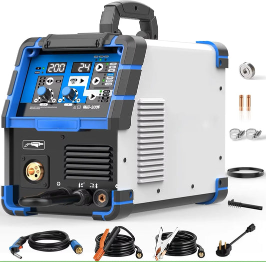 200A MIG Welder 110V/220V Dual Voltage 4-in-1 Gas Gasless TIG ARC